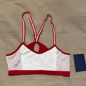 NNNU Red and White Sports Bra